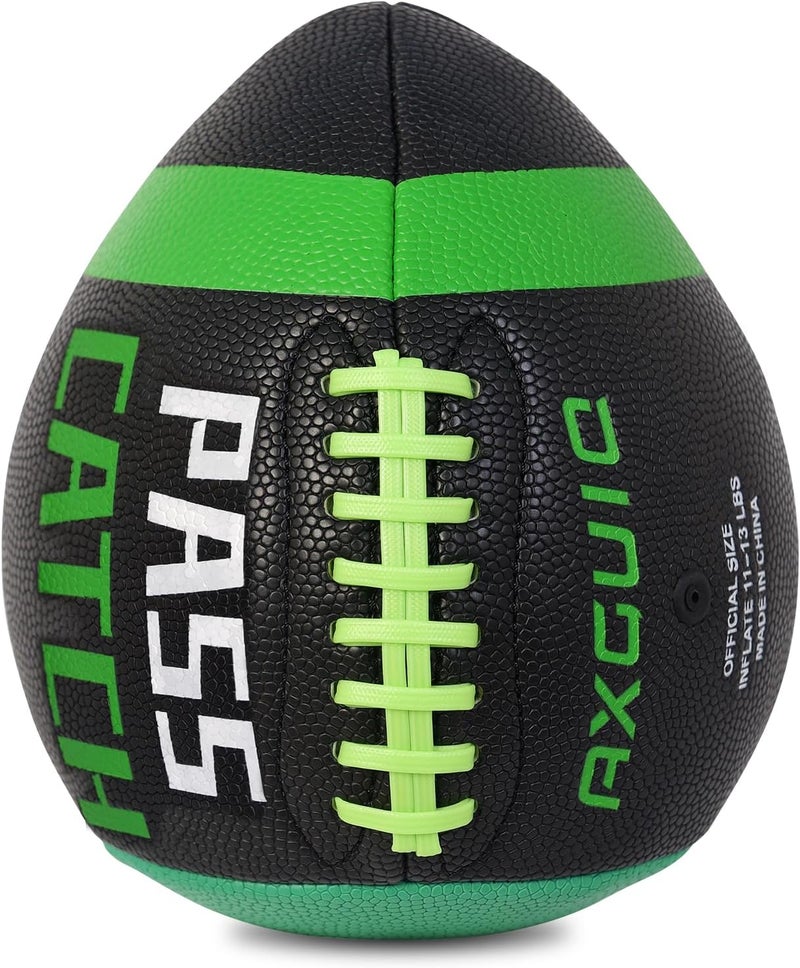 AXGUIQ PassCatch Training Football, Composite Fatherless Bounce Back Youth Football, Training Improving Enhance Solo Passing Catching Skills (Deflated) - Image 2